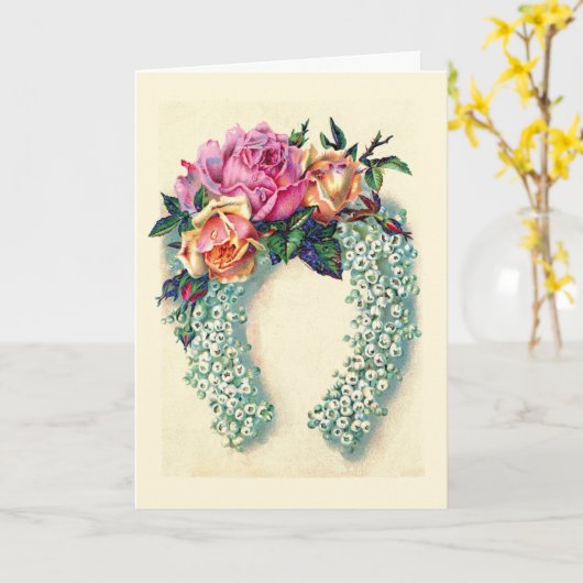  Floral Hoefijzer Kaart (Gele Bloem)