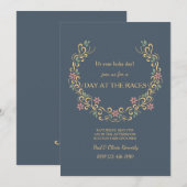 Floral Hoefijzer Uitnodiging (Voorkant / Achterkant)