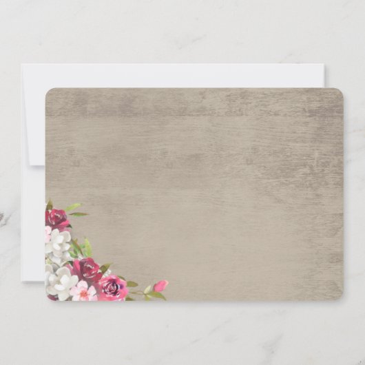 Floral Hoefijzers Rustic Wedding Kaart (Achterkant)