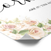 Floral Hoeveel Corks vrijgezellenfeest game sign Poster (Hoek)