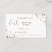 Floral Hoeveel Corks Vrijgezellenfeest kaartspel Plaatskaartje (Voorkant)