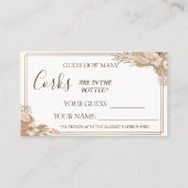 Floral Hoeveel Corks Vrijgezellenfeest kaartspel Plaatskaartje (Voorkant)