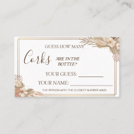 Floral Hoeveel Corks Vrijgezellenfeest kaartspel Plaatskaartje