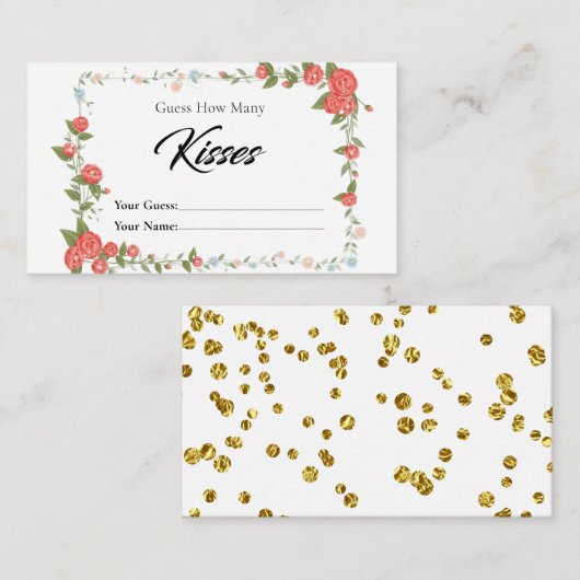 Floral hoeveel Kisses Bridal Enclosure Kaart (Voorkant / Achterkant)