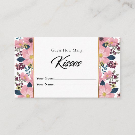 Floral hoeveel Kisses Bridal Enclosure Kaart (Voorkant)