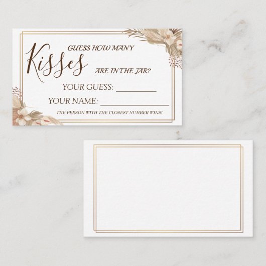 Floral Hoeveel kisses Vrijgezellenfeest kaartspel Plaatskaartje (Voorkant / Achterkant)