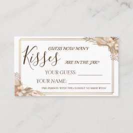 Floral Hoeveel kisses Vrijgezellenfeest kaartspel Plaatskaartje