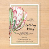 Floral Holiday Christmas Party Acryl Uitnodigingen (Voorkant)