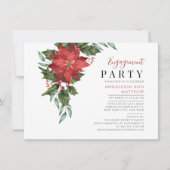Floral Holiday Engagement Party Mistletoe Berries Kaart (Voorkant)