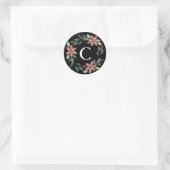 Floral Holiday Envelope Seal Ronde Sticker (Tas)