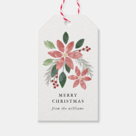 Floral Holiday Gift Label Cadeaulabel