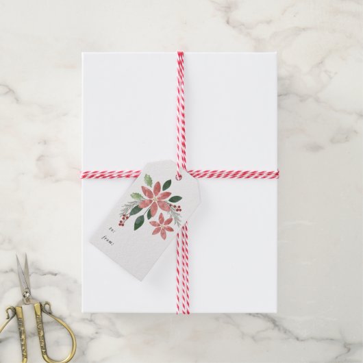 Floral Holiday Gift Label Cadeaulabel (Met Touw)