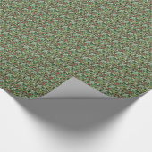 Floral Holiday Holly Leaves en Red Berries Cadeaupapier (Hoek)