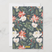  Floral Holiday kerstfoto Gold Leaves Kaart (Achterkant)