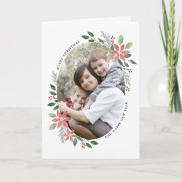 Floral Holiday - Kerstfoto Wenskaart Feestdagen Kaart