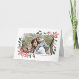 Floral Holiday - Kerstfoto Wenskaart Feestdagen Kaart