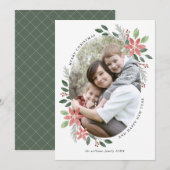 Floral Holiday - kerstfotokaart Feestdagenkaart (Voorkant / Achterkant)