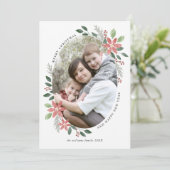 Floral Holiday - kerstfotokaart Feestdagenkaart (Staand voorkant)