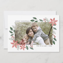 Floral Holiday - kerstfotokaart