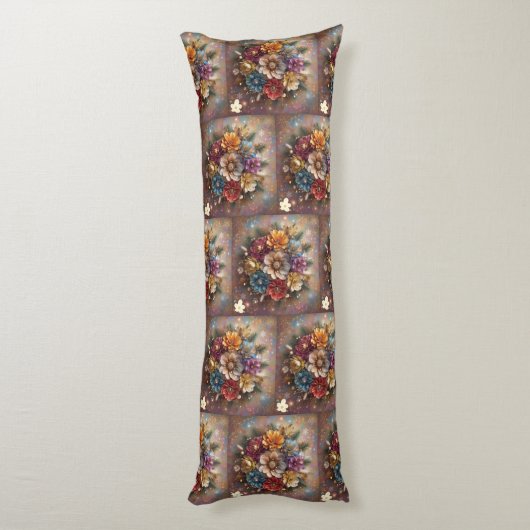 "Floral Holiday Magic" Lichaamskussen (Achterkant (Verticaal))