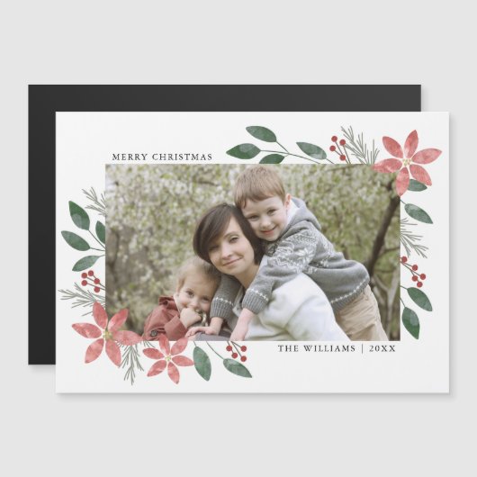 Floral Holiday - Magnetic Photo Wenskaart (Voorkant / Achterkant)