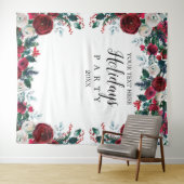 Floral Holiday Party photobooth backdrop  Wandkleed (In Situ (horizontaal))