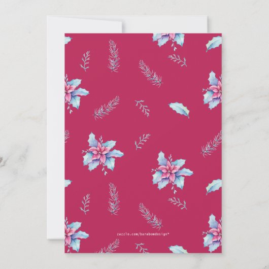 Floral Holiday / Uitnodiging met kerstfeest (Achterkant)