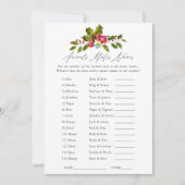 Floral Holly Vrijgezellenfeest Game Kaart (Voorkant)