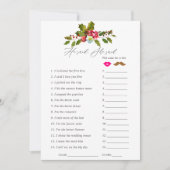 Floral Holly Vrijgezellenfeest Game Kaart (Voorkant)