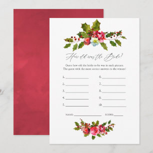 Floral Holly Vrijgezellenfeest Game Kaart