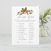 Floral Holly Vrijgezellenfeest Game Kaart (Staand voorkant)