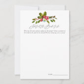 Floral Holly Vrijgezellenfeest Game Kaart (Voorkant)