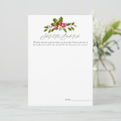 Floral Holly Vrijgezellenfeest Game Kaart (Staand voorkant)