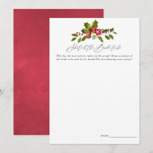 Floral Holly Vrijgezellenfeest Game Kaart