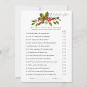 Floral Holly Vrijgezellenfeest Game Kaart (Voorkant)