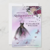 Floral holografische schattige jurk Quinceañera In Kaart (Voorkant)