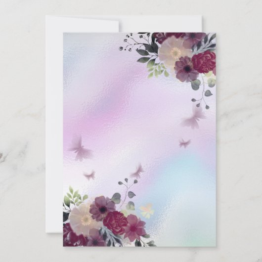 Floral holografische schattige jurk Quinceañera In Kaart (Achterkant)