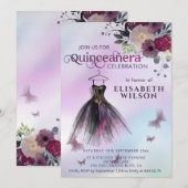 Floral holografische schattige jurk Quinceañera In Kaart (Voorkant / Achterkant)