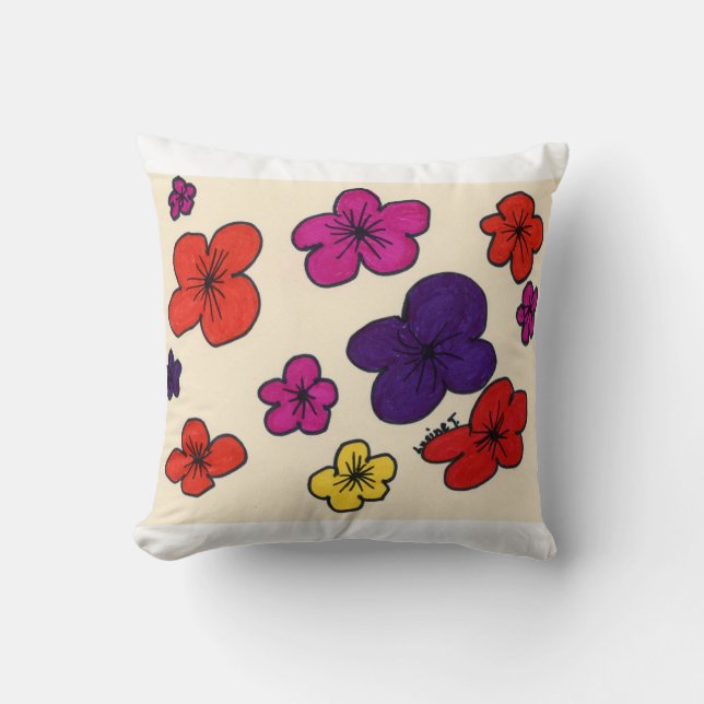 Floral home accent gooi kussen (Voorkant)