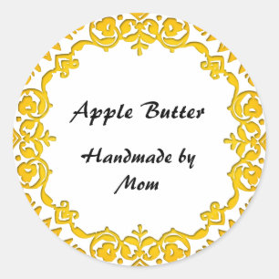 Floral Home Business Canning Soap Labels Geel