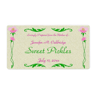 Floral Home Canning Jar Label Sjabloon