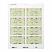Floral Home Canning Jar Label Sjabloon (Full Sheet)