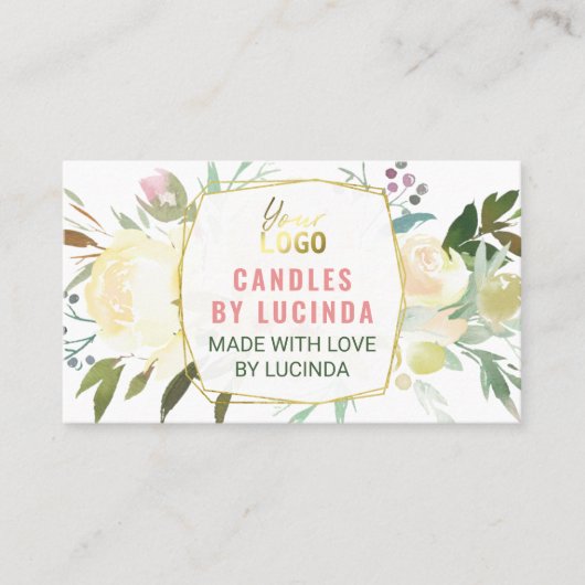 Floral Homemade Candle Visitekaartje (Voorkant)
