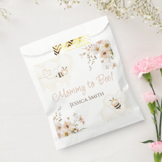 Floral Honey Bee Baby shower Bedankzakje (Gezegeld)