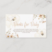 Floral Honey Bee Baby shower boeken voor Baby Informatiekaartje (Voorkant)