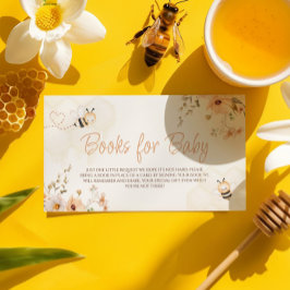Floral Honey Bee Baby shower boeken voor Baby Informatiekaartje