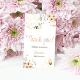 Floral Honey Bee Baby shower Dank u Cadeaulabel