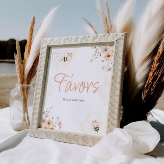Floral Honey Bee Baby shower Favorieten teken Reclamebord Met Voetstuk