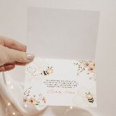 Floral Honey Bee Baby shower Gevouwen Dank u Kaart
