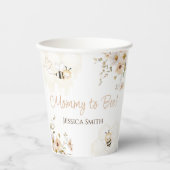 Floral Honey Bee Baby shower Papieren Bekers (Voorkant)